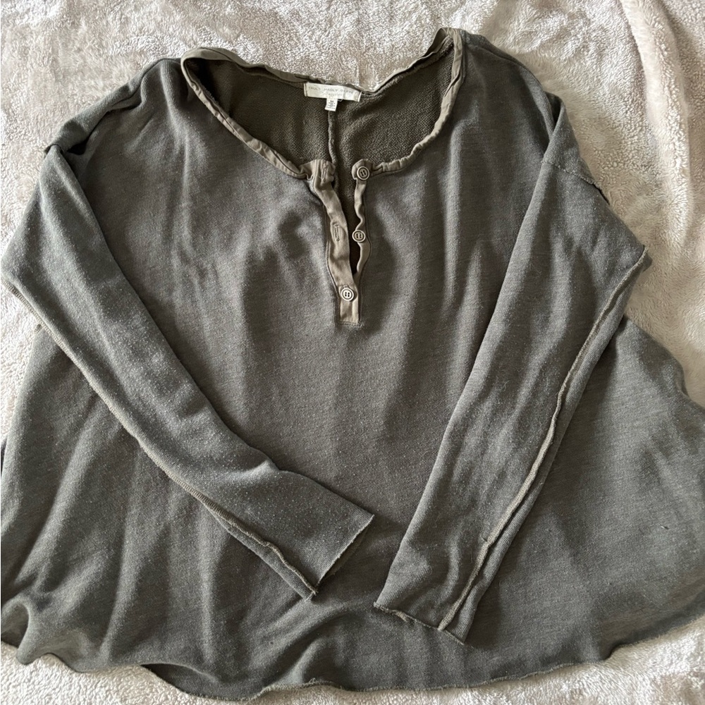 Women's Green Button-Up Top